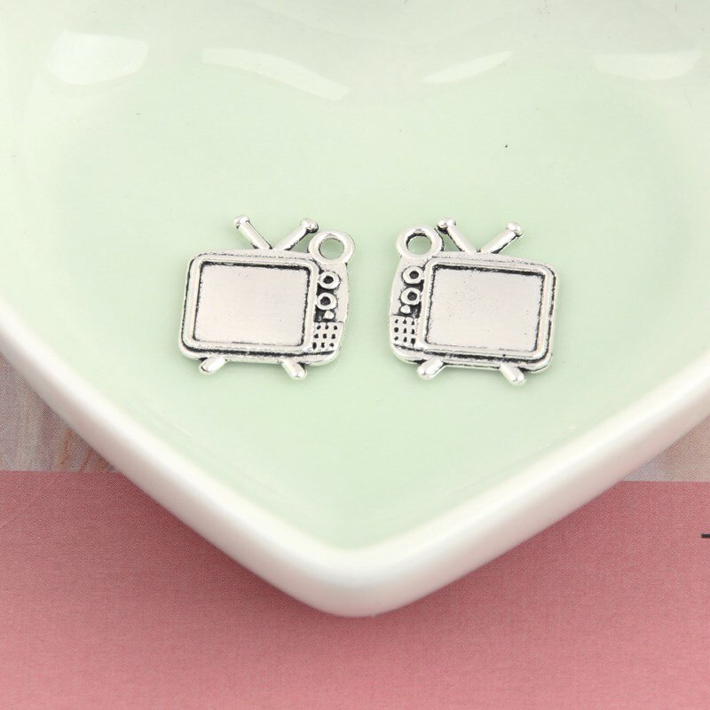 50pcs Couleur Argent 15x13.5mm Télévision Charmes Nécessités Quotidiennes TV Pendentif Fit BIJOUX À BRICOLER SOI-MÊME Des Accessoires Artisanaux