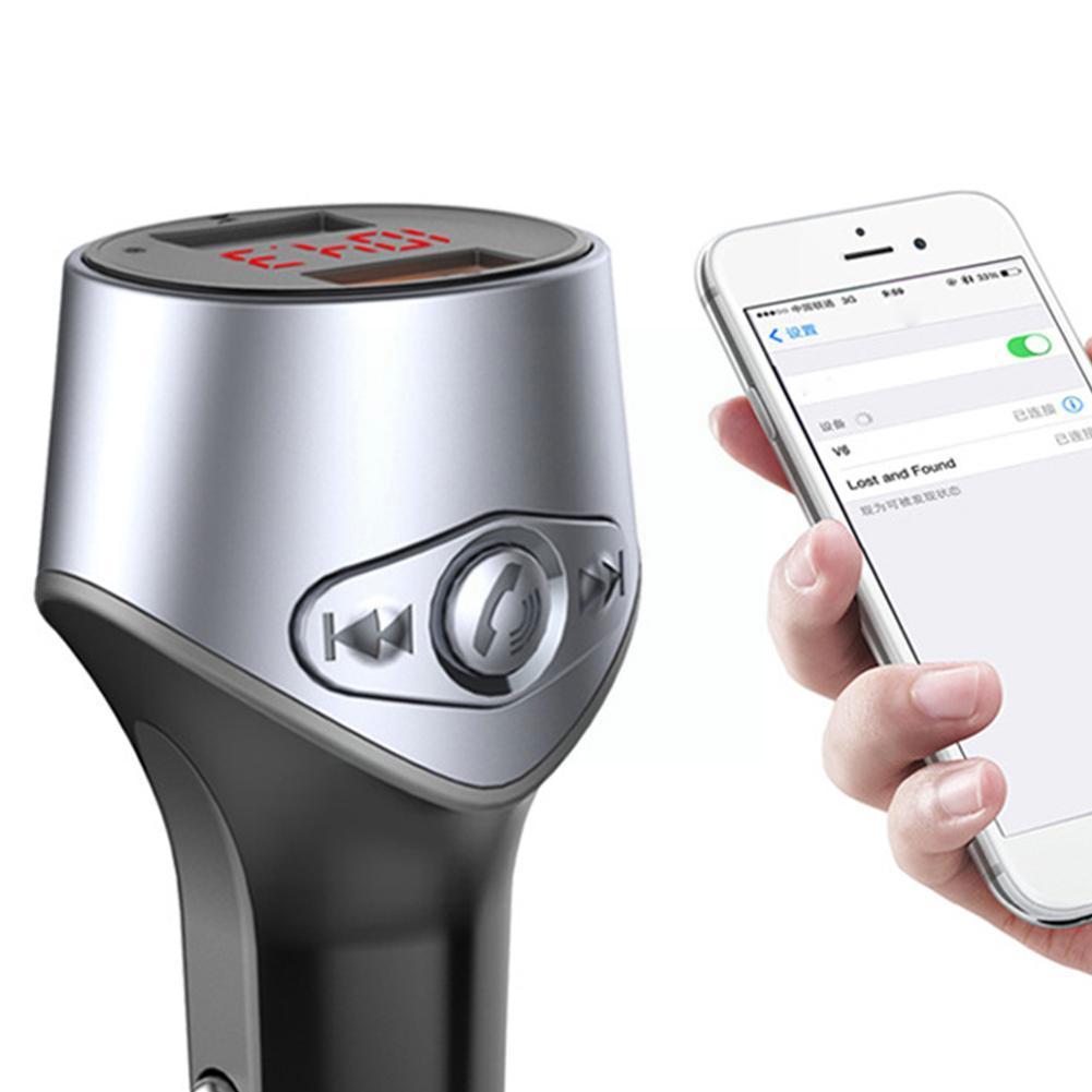 Car Mp3 Multifunctional C5 Bluetooth Player Bluetooth Car disk Hands-free Dual Charger playback USB3.1A charging/U 5.0 Blue D0Y6