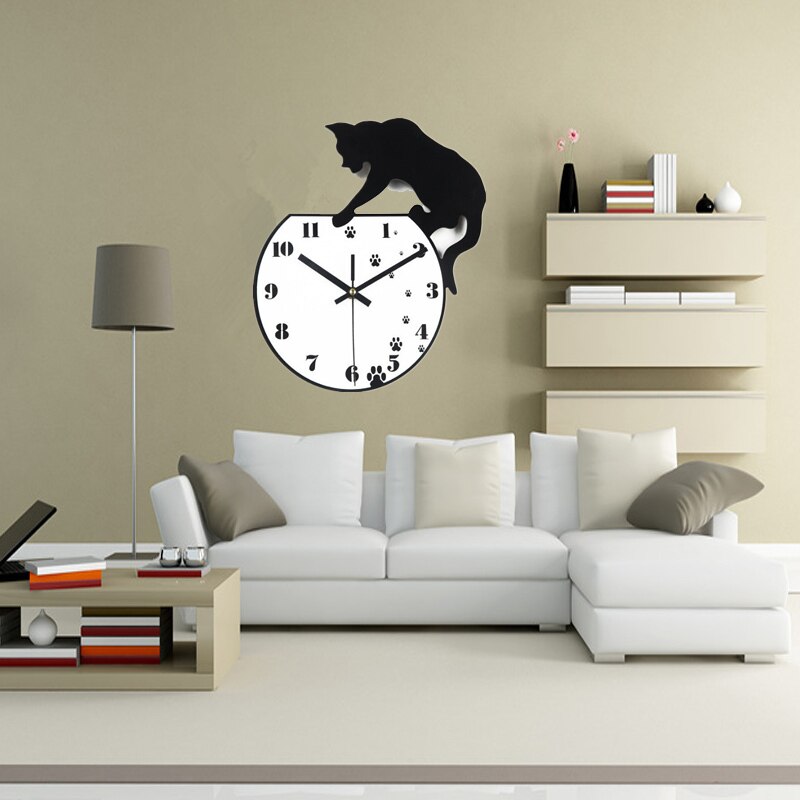 Vintage vægur klassiske gør-det-selv ure reloj de pared akryl studie klistermærker kvarts ur stue horloge murale