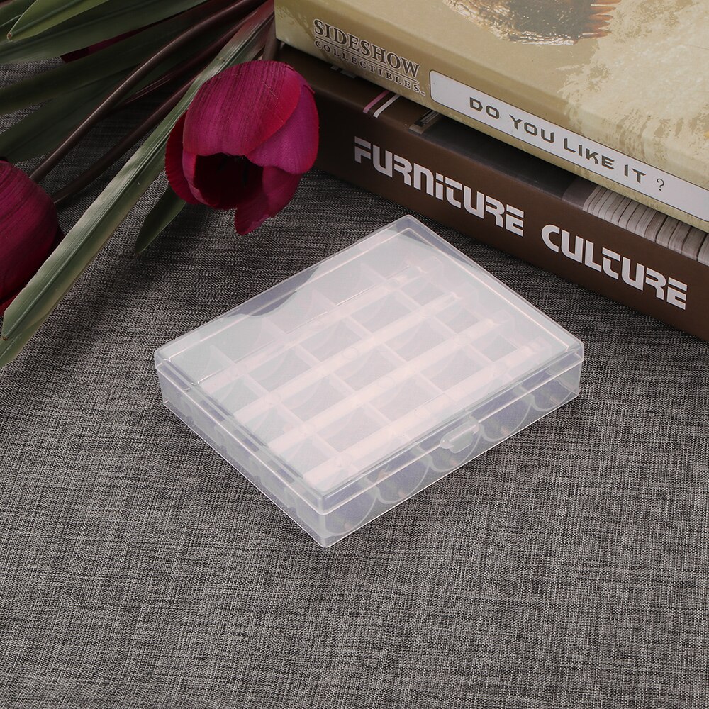 Transparent Bobbin Box Sealed Holder Storage Organizer Sewing Thread Holds 25 grids Sewing Machine Holder Container Box For Home