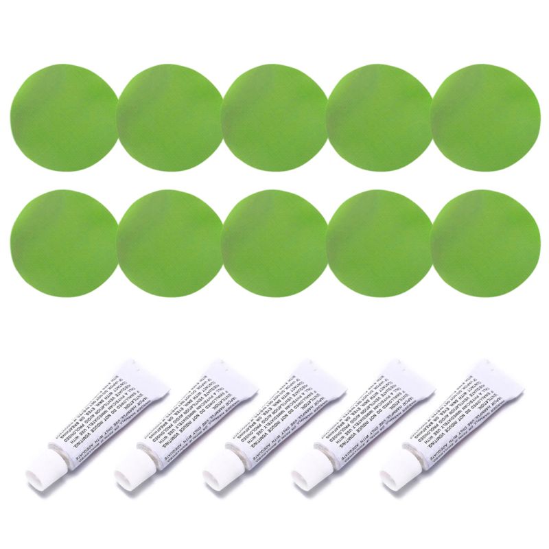 . 5 Set Inflatable Boat Repair Kit PVC Material Adhesive Patches for Waterbed Sofa: Green