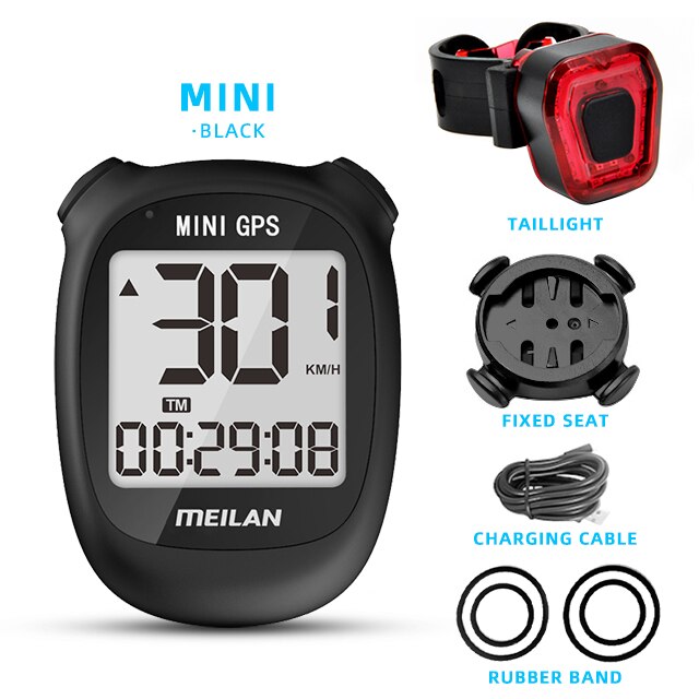 Meilan-MINI ordenador GPS para bicicleta, velocímetro, velocidad, altitud, DST, tiempo de paseo, inalámbrico, rojo, juvenil: M3 Black group A