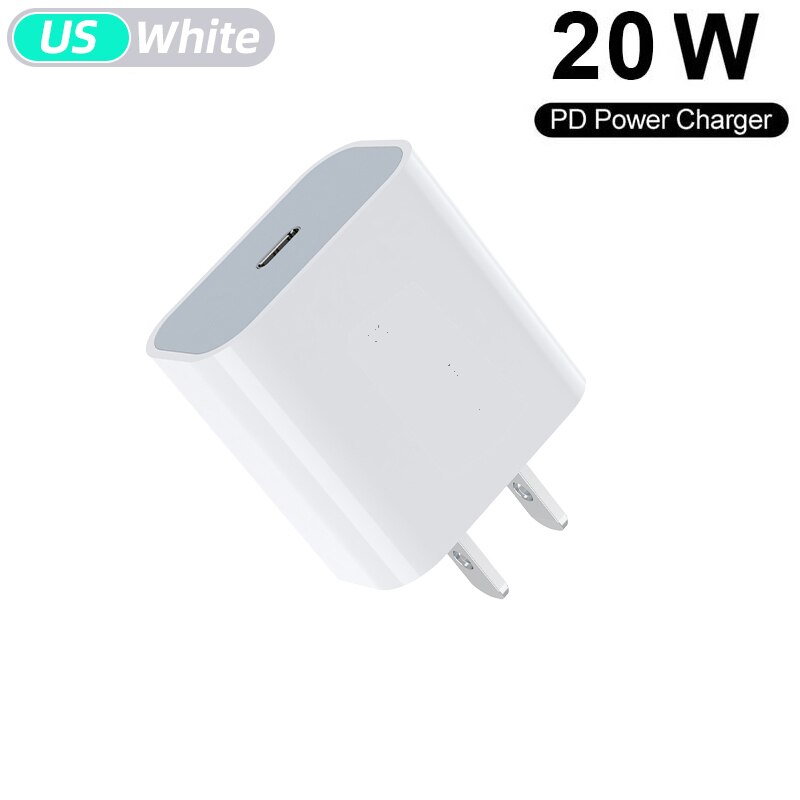 20w 18w usb c-lader voor iphone 12 pro max 11 xs xr snellader type c  qc 3.0 on xiaomi snellader voor mobiele telefoon: 20w amerikaanse stekker