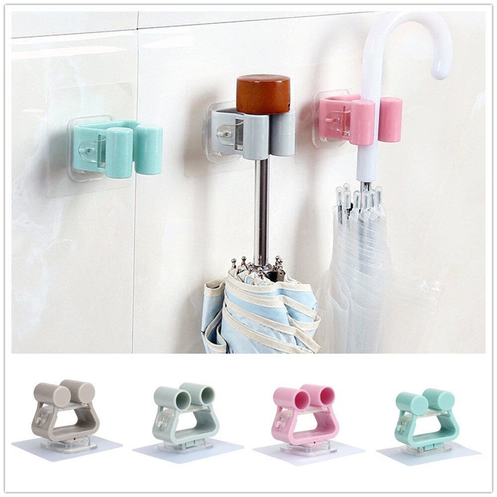 Wall Mounted Mop Umbrella Holder Brush Broom Hanger Rack Kitchen Tools durable mop umbrella stand Bathroom accessories #2