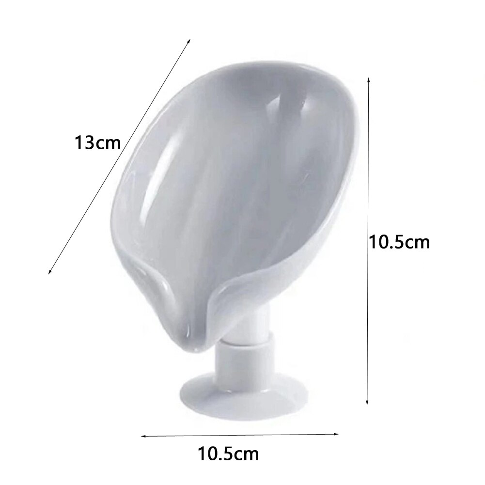 Boîte à savon en forme de feuille, 2 pièces, porte-savon de salle de bain, de toilette, de douche, plateau de rangement pour éponge: Grey A