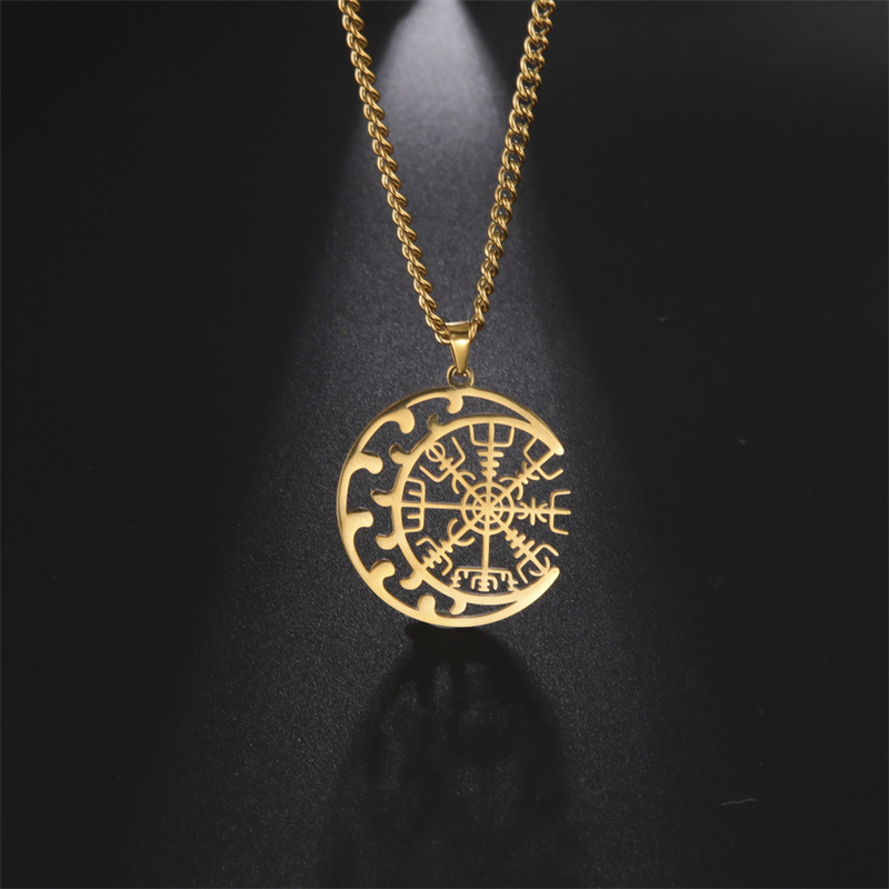 Wicca Pentagram Heks Ketting Roestvrij Staal Mannen Kettingen Amulet Voor Oneindig Heidense Religieuze Symbool Sieraden Kraag Hombre: Blauw Zink