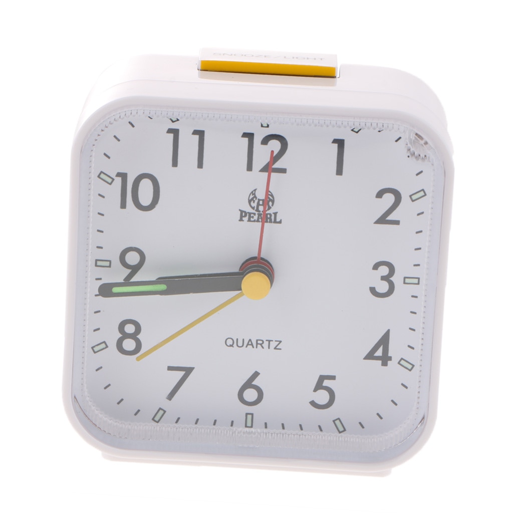 Quartz Analog Travel Alarm Clock with Snooze and Night Light, Ultra Small