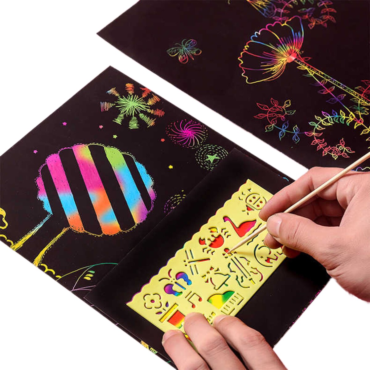 Scratch Papier Art Sets Voor Kids 59 Pcs Magic Scratch Tekening Arts Crafts Supplies Schilderen Speelgoed