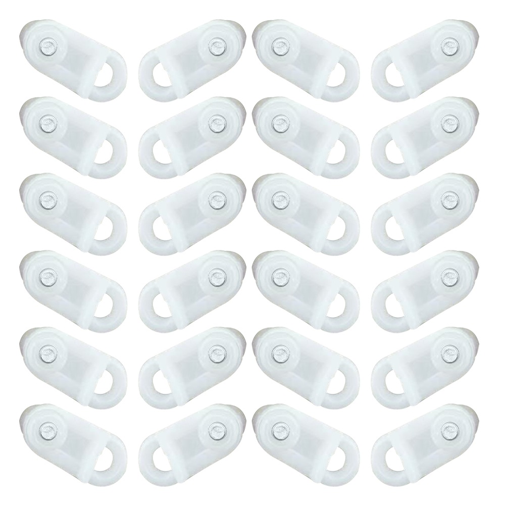 100pcs Curtain Track Plastic Gliders Hooks Double Rails Ceiling Pulley Shower Window Lightweight Quiet Stable Fits Home Decor