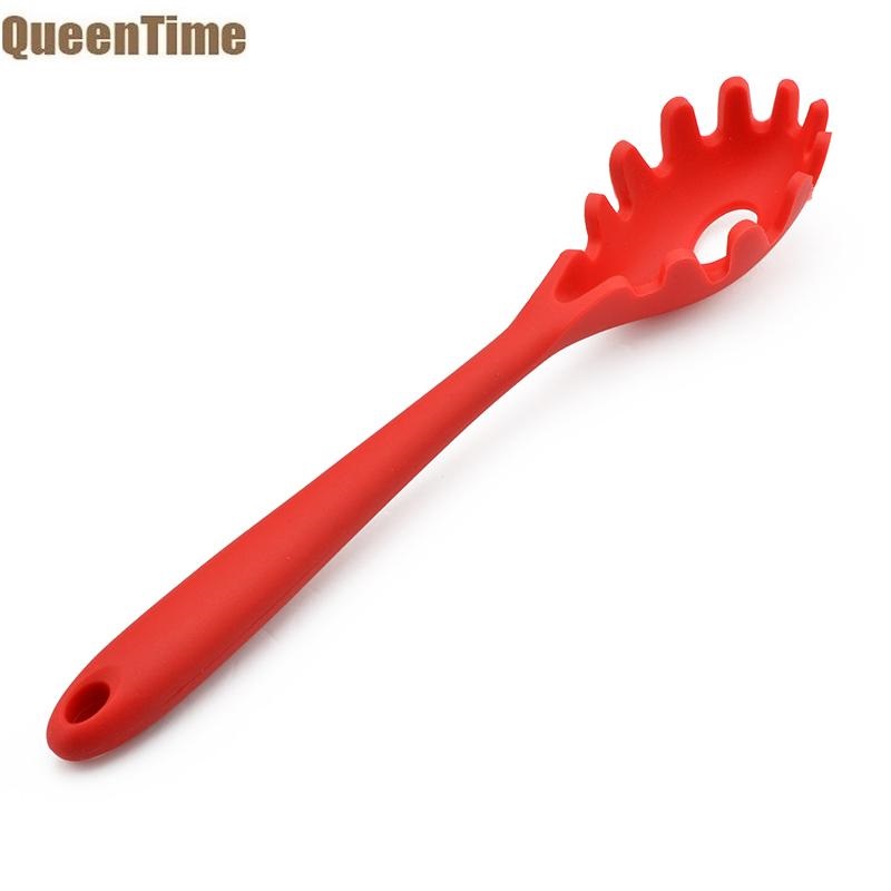QueenTime Pasta Fork Server Silicone Spaghetti Spoon Heat Resistant Pastas Holder Noodles Spoons Kitchen Accessories