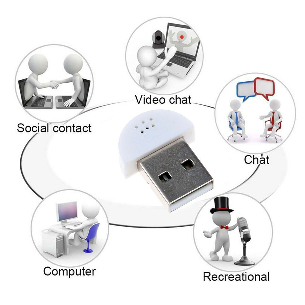 USB Mini Microphone Driver-Free Mic for Laptop Computer Recording Equipment Device