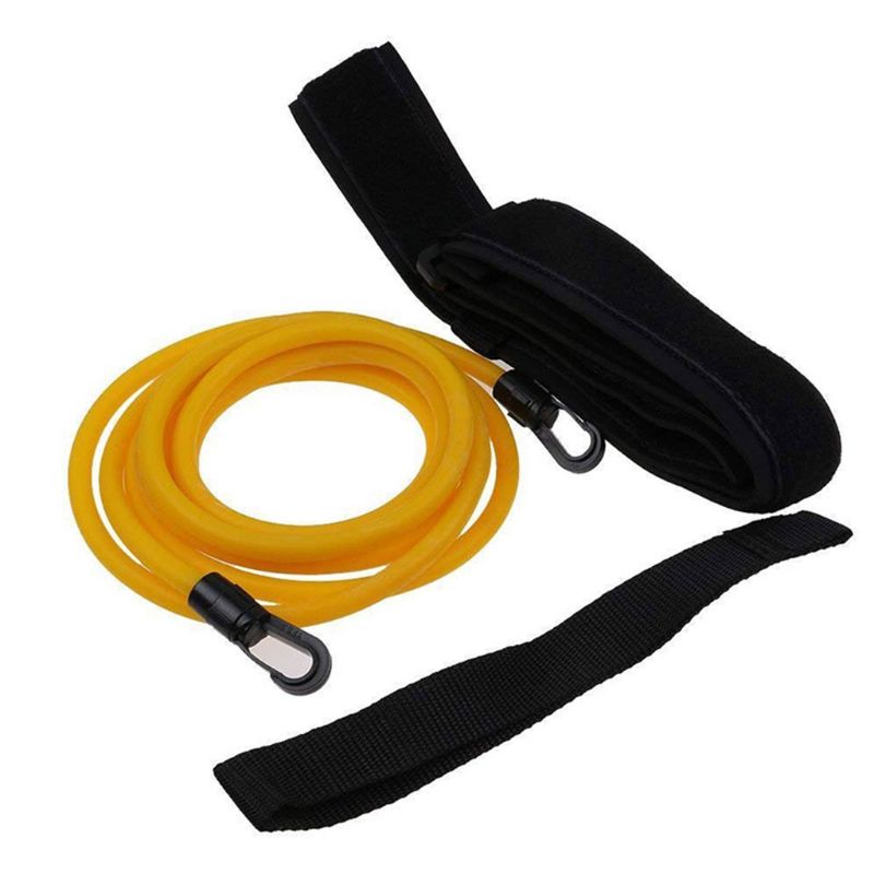 Verstelbare Swim Bungee Training Weerstand Riem Zwemmen Sporter Tether Taille Riem Bungee Cord Loop Met Opslag Netje Set: 9FF501055-Y