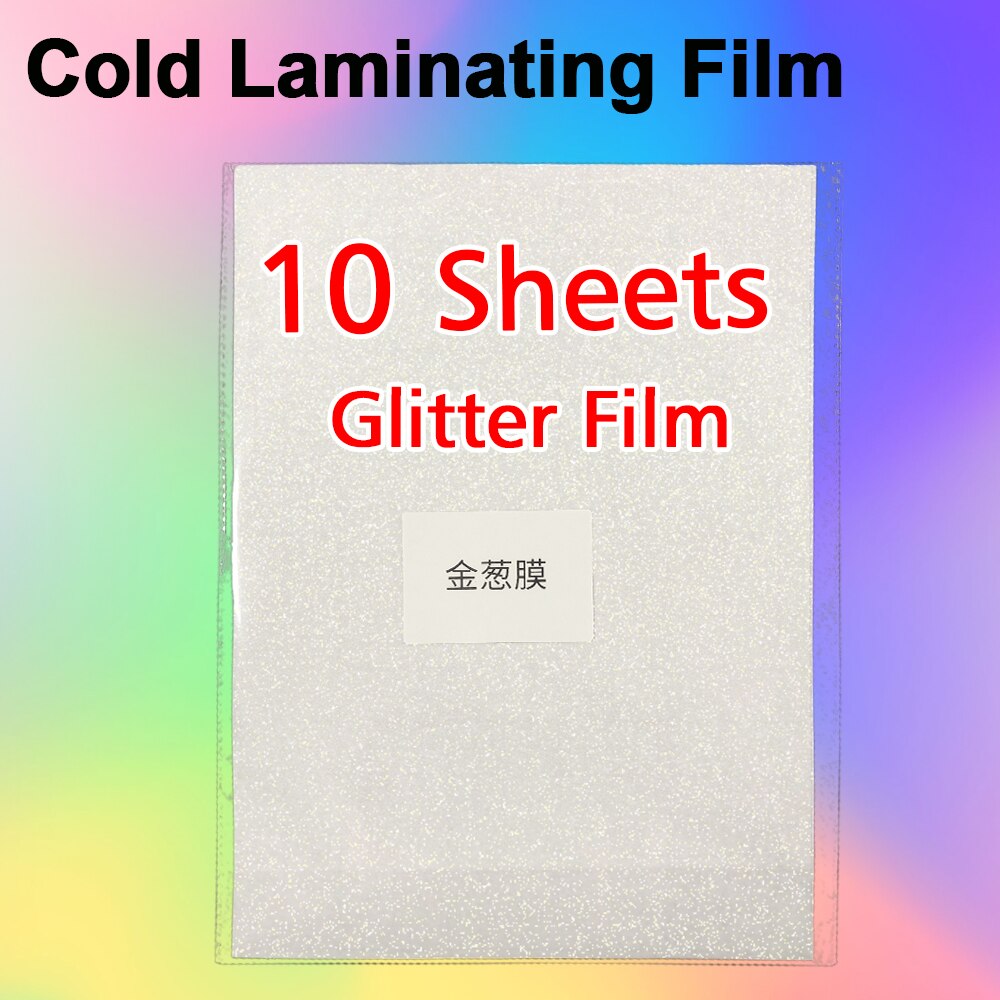 10 Vellen A4 Papier Koud Lamineren Film Zelfklevende Sterren Hart Glas Foto Lamineren Film Te Beschermen Foto &#39;S En Specimen Maken: Glitter Film