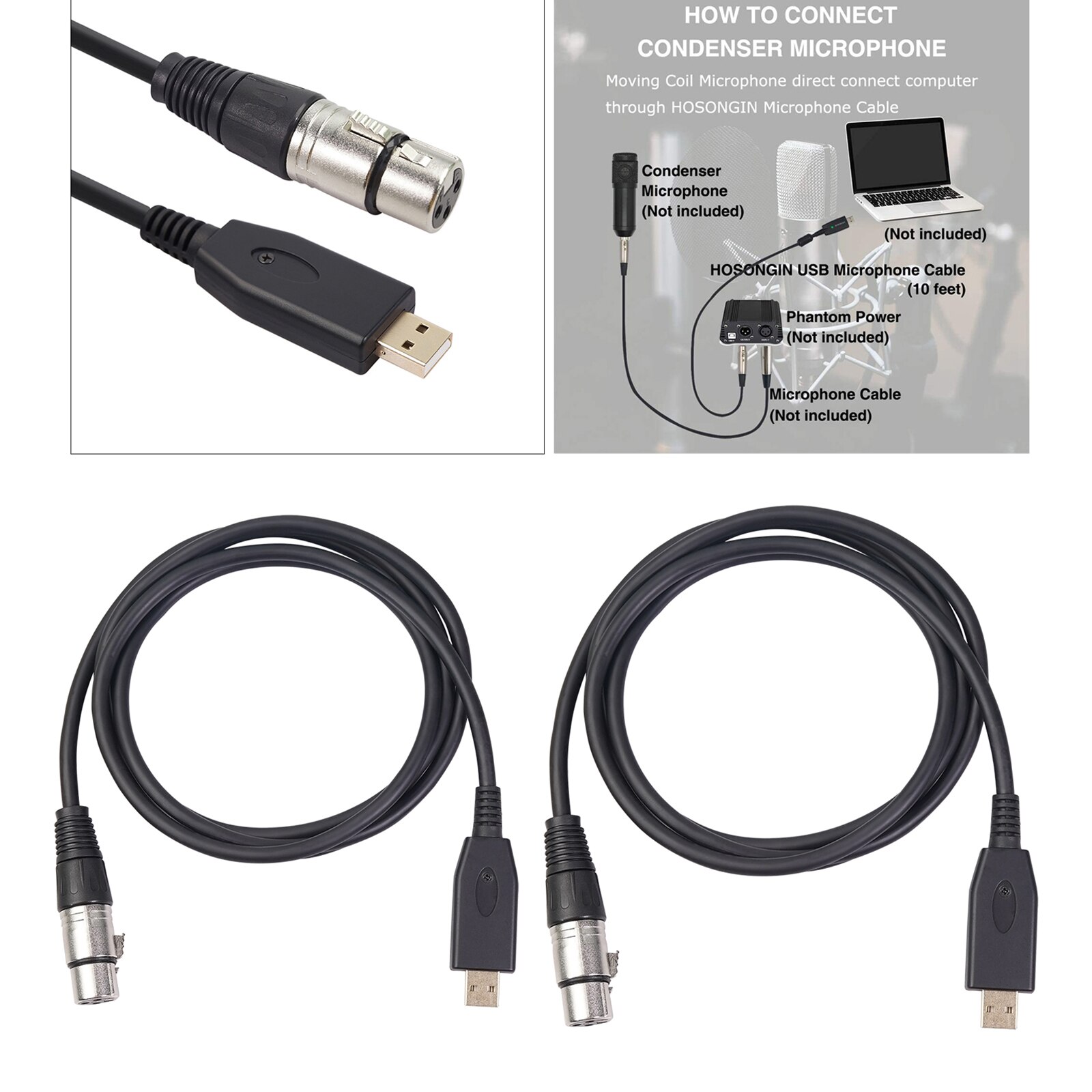 Usb Male Naar Xlr Female Kabel Cord Adapter Microfoon Mic Link Kabel Studio Audio Link Kabel