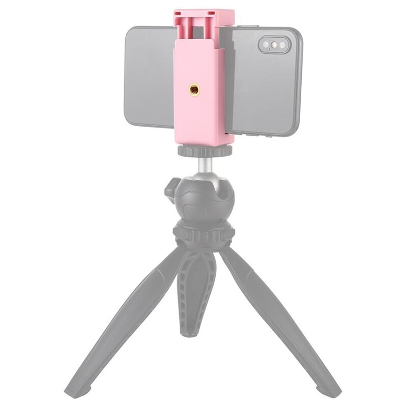 Puluz 4 pçs pu448f selfie varas tripé de montagem braçadeira do telefone com 1/4 Polegada furos de parafuso & base sapata fria