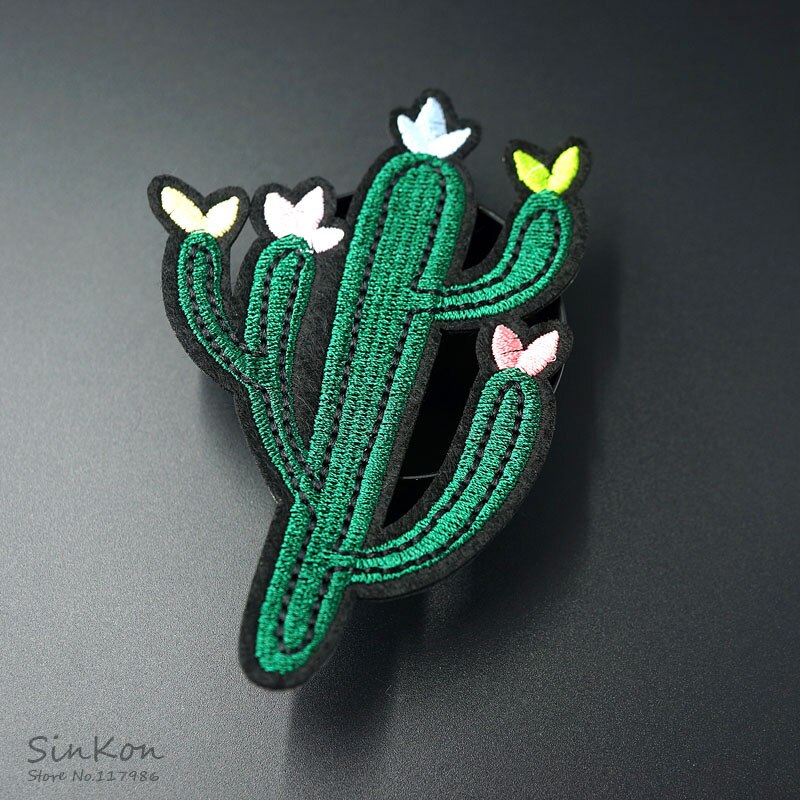 Cactus Size:7.0X10.4 Cm Ijzer Op Patch Geborduurde Applique Naaien Kleding Stickers Kledingstuk Kleding Accessoires Badges