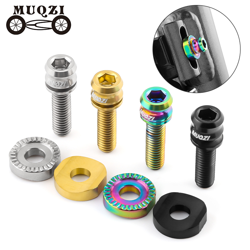 MUQZI M5 x 17 mm Schaltwerk-Titanschrauben, Rennrad-Frontschalthebelklemme, ultraleichte Schraube mit Unterlegscheibe, Fahrradschraube