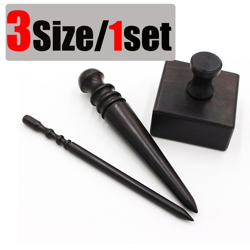 Blackwood Leather Edge Burnisher Leather Polished Grinding Set Wood Edge Slicker Leather Tools Leather Polished Rod: 3SIZE