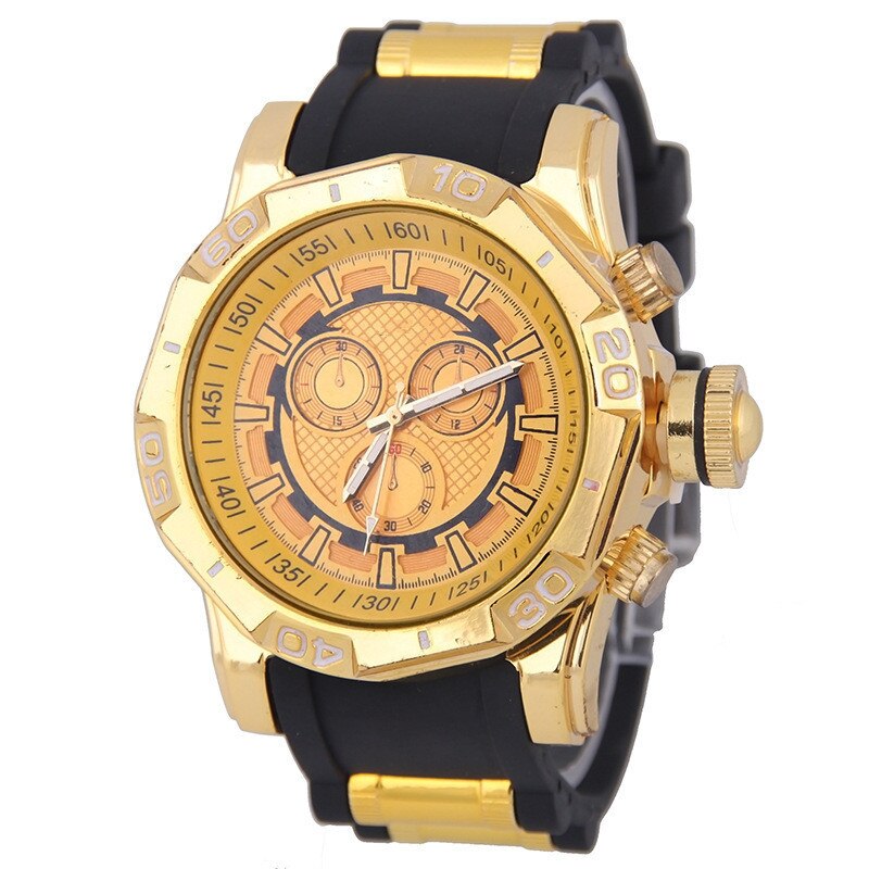 Explosieve Mode Sport Horloge Schijf Shhors 1502 Horloge Legering Gouden Horloge Rotary Horloge: black