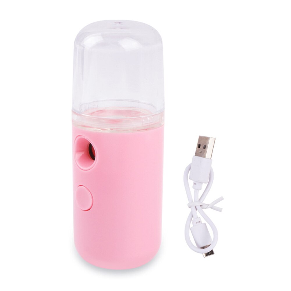 Vaporizador Facial portátil, pulverizador recargable, Humidificador Nano, instrumento hidratante, máquina de pulverización, desinfección, cuidado Facial: Pink