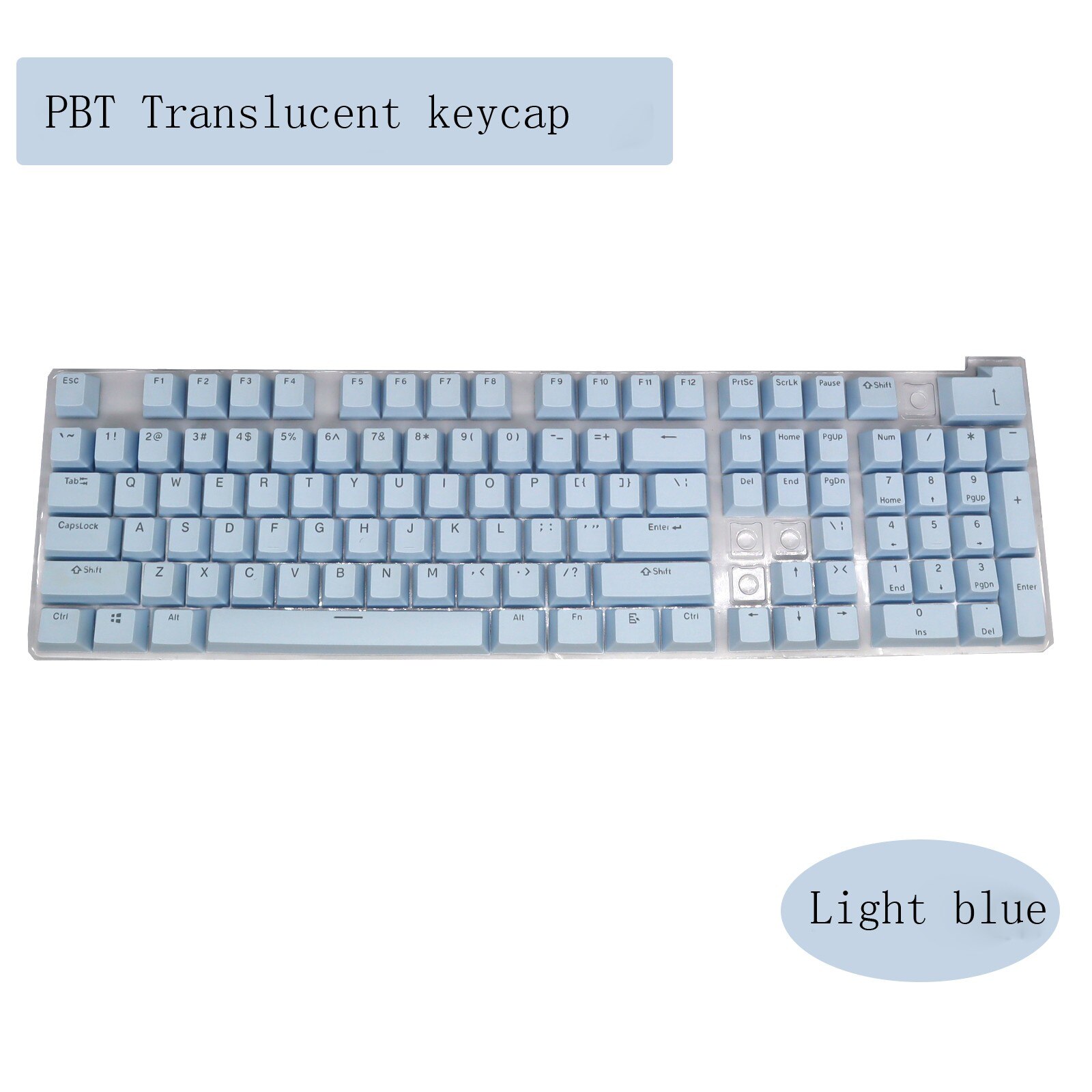 PBT 104 Keys Keycaps For Logitech K845 Multi-color Switch Keycap Replacement Translucent Keycaps Backlit Key Caps Stock: B