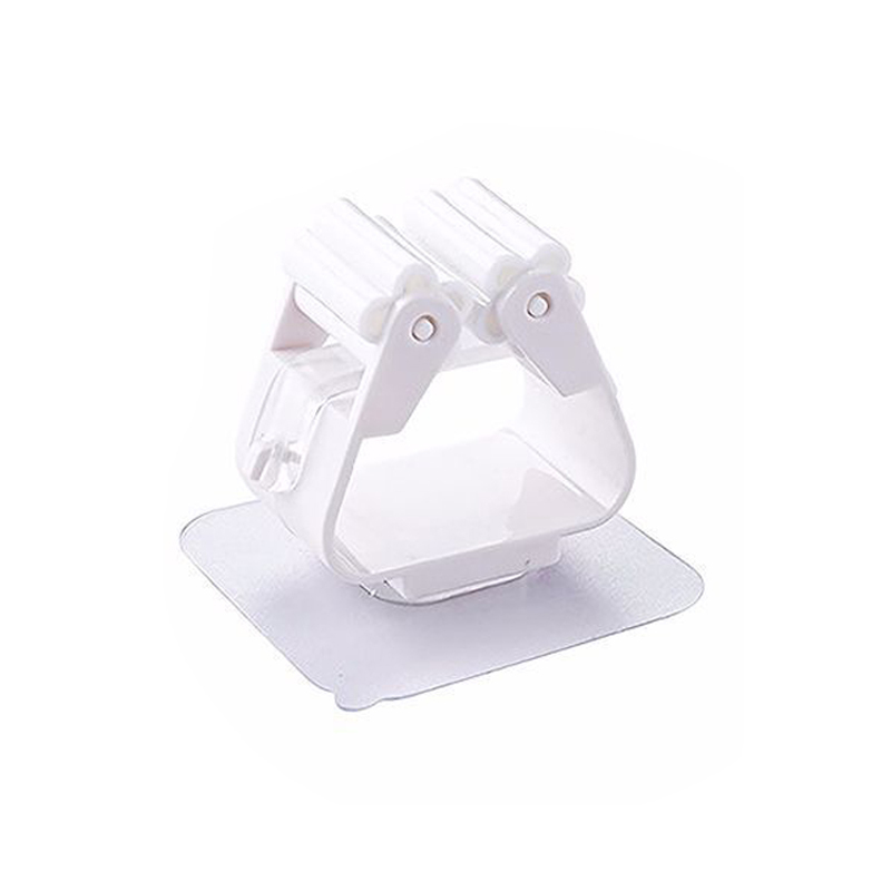 Soporte para almacenamiento organizador de fregona montado en la pared, estante con Clip, gancho para escoba, mopa sin costuras, gancho para escobas, herramientas de cocina, 1 unidad: White