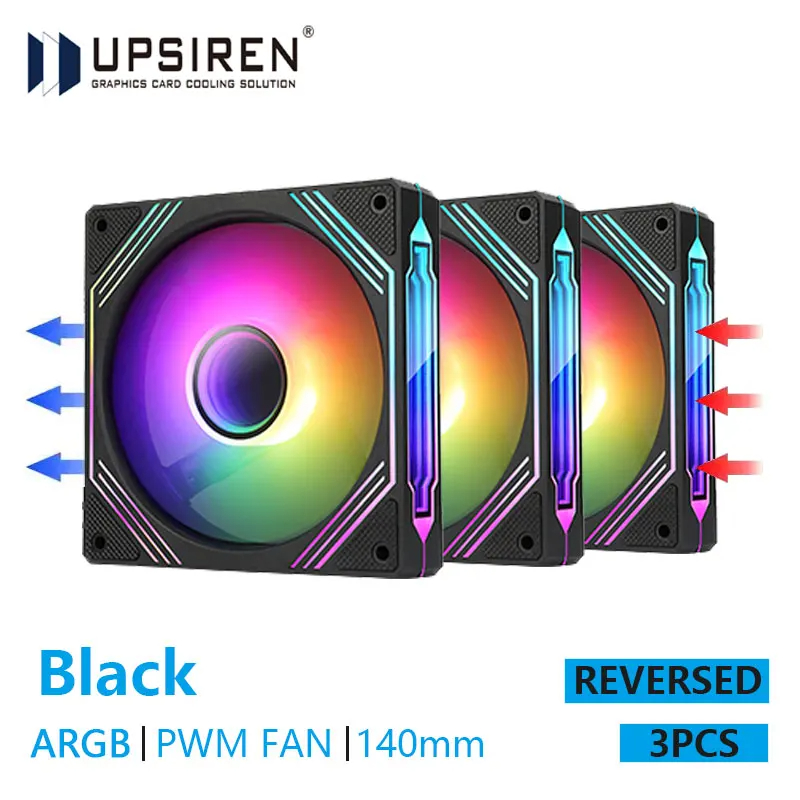 UPSIREN PF-14 PRISM 4PRO ventilateur de châssis d'ordinateur 14 cm ARGB 4 broches PWM ventilateur de refroidissement silencieux 12 V grand Volume d'air 61,5 CFM/650-1800 tr/min: green