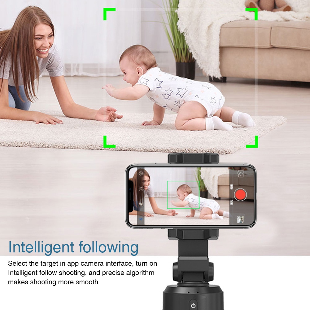 360 Degree Rotation Home Travel Gimbal Stabilizer For Smartphones Portable Anti Shake Multiple Angle Auto Face Object Tracking