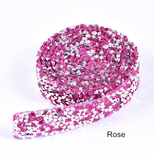 1 Yard/Lot Breedte 15 M Vele Kleuren Steentjes Banding Kristal Zilveren Steentjes Trim Banding Riem Rhinestones Trimmen Diy b3838: Rose
