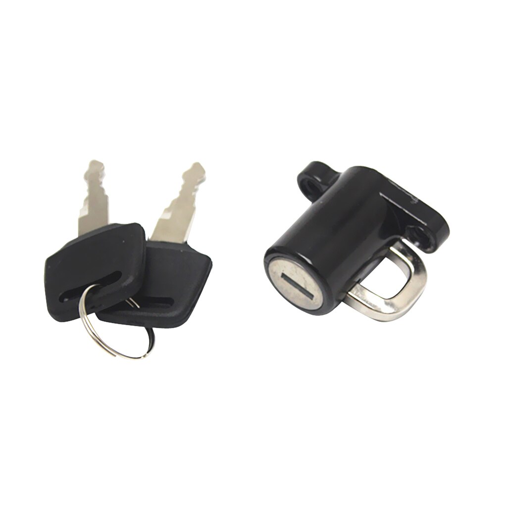 Universal Motor Bike Helmet Lock Hanger Hook with 2 Keys Black