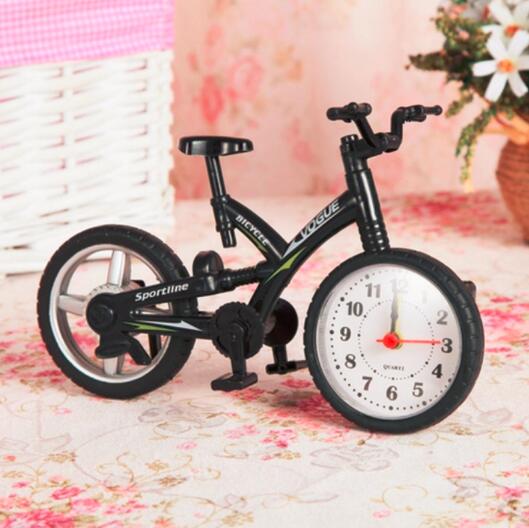motorcycle bicycle retro train alarm clock student home desktop decoration Alarm Clocks favor: bicycle black