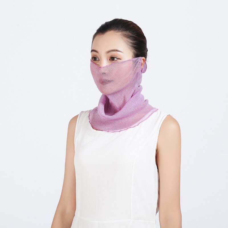neue Gold seide Gesicht Maske Schutz Frauen Sonne Schals Hals Abdeckung fest drucken Dame Wandern Reiten Mund Schal Ring wickelt: 18
