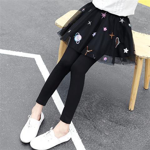 Falda de tutú para niña y niño, Leggings informales, pantalones cómodos, ropa bonita para bebé, ropa para niño: Negro / Height 110-120cm