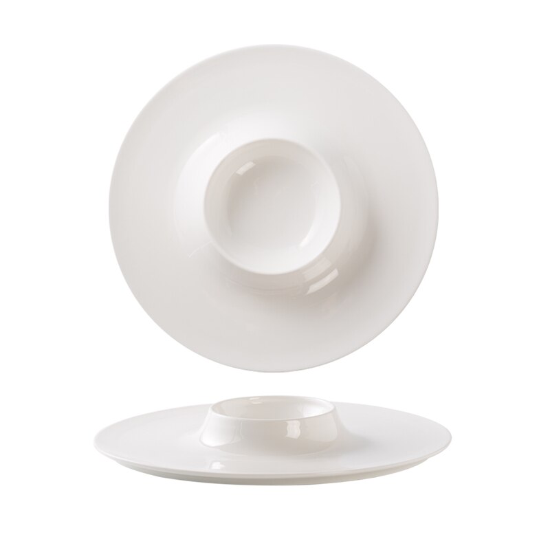 White Ceramic Steak Plate Sushi Plate Flat Plate Special-shaped Dish Plate Home Western Tableware Dessert Cake Plate