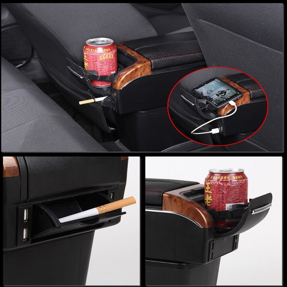 Boîte Convertible accoudoir pour Peugeot 307 CC, Double portes ouvert, 7usb centrale, boîte de rangement, accoudoir
