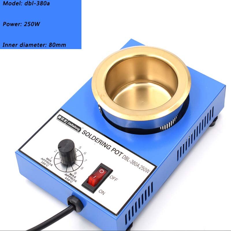 Lead free tin melting furnace debolong small tin furnace titanium alloy melting pot 80 mm wire head tin plating 250 W tin furnac: 380A