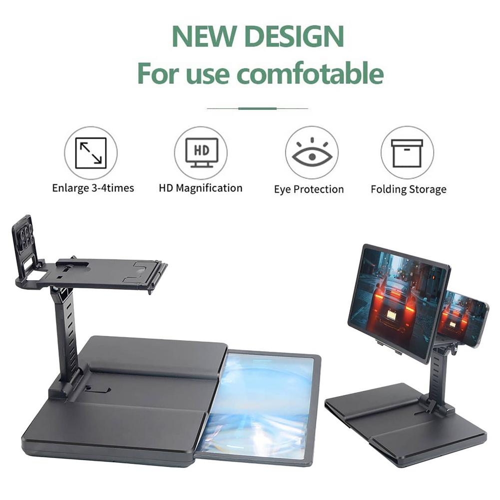 3D Desktop Telefoon Houder Stand Universele Mobiele Telefoon Screen Vergrootglas 3D Vergroter Vergrootglas Video Versterker Projector Beugel