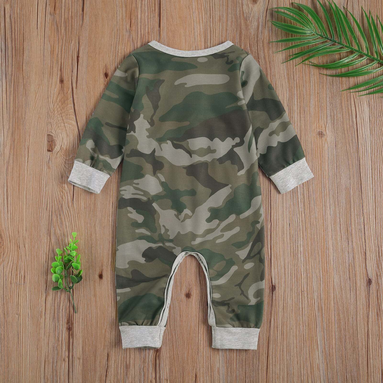 Dzieci niemowlę dziewczynki chłopcy kombinezon Camo maluch jednoczęściowy ubiór wzór kamuflażu kieszeń na guzik romper dla dziecka