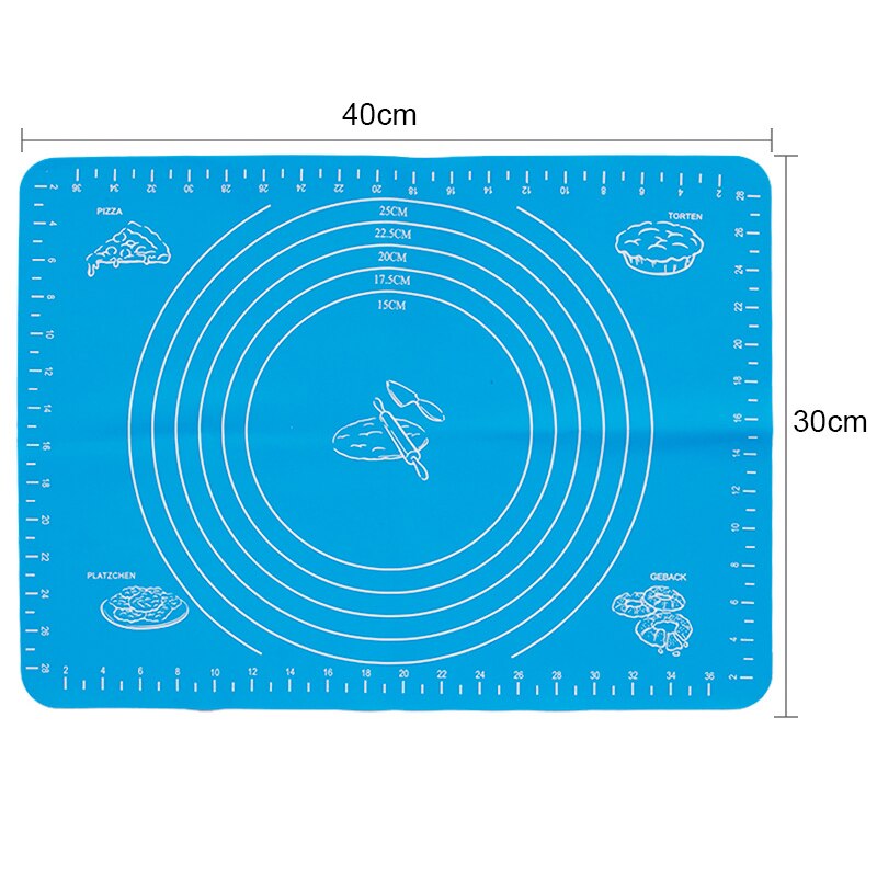 Silicone Thickening Mat Sheet Pizza Dough Mat Rolling Dough Liner Pad Kneading Dough Baking Mat Kneading Pad Pastry Boards: B-Blue