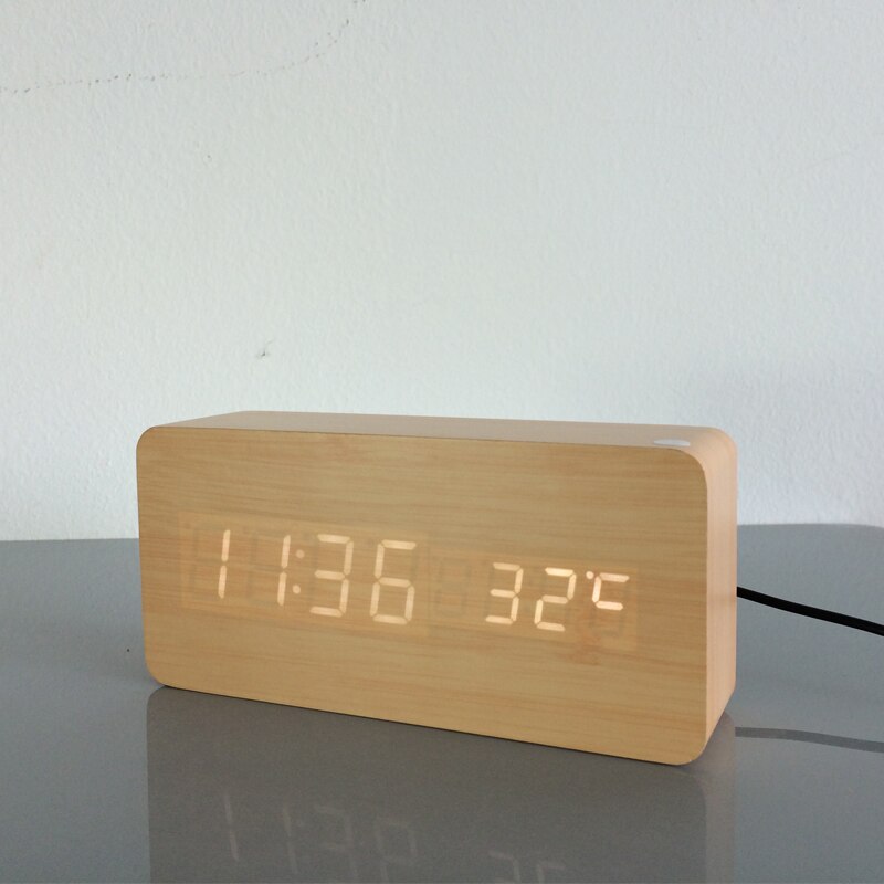 Beste High-End Klokken, Thermometer Wekker Led Digital Voice Tafelklok, 13 Kleuren Digitale Klok Batterij/Usb Power