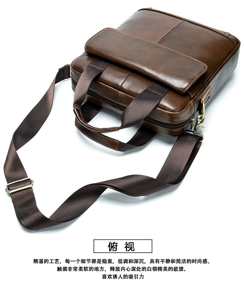 Male Bags Set Famous Brand Man Leather Messenger Bag Male Cross Body Shoulder Business Bags For Men in brown