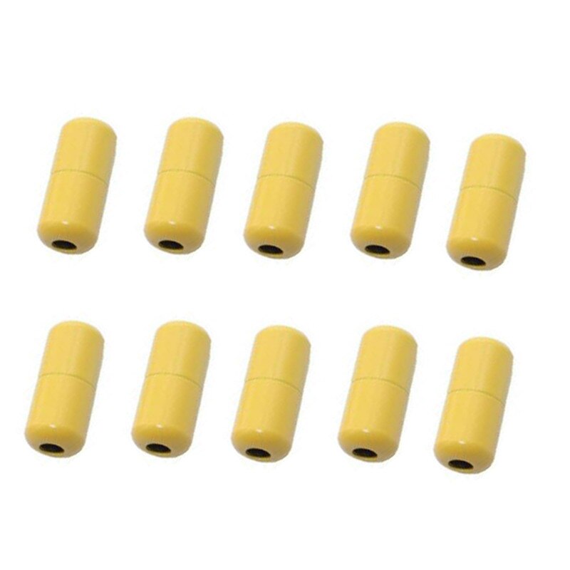 10 Uds. De cierres elásticos para cordones, cierre de cápsula de Metal, hebillas de punta, sin cordones, accesorios para cordones: YELLOW
