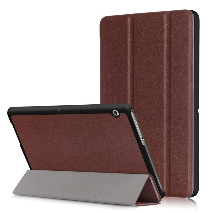 Case For Huawei MediaPad T3 10 AGS-L09 AGS-L03 9.6 inch Cover Tablet for Honor Play Pad 2 9.6 Slim Flip PU Case+Film+Pen: brown