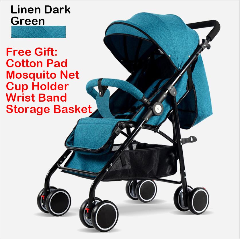 IIILOVEBABY poussette bébé 2 en 1 landau léger pliant: Bleu foncé