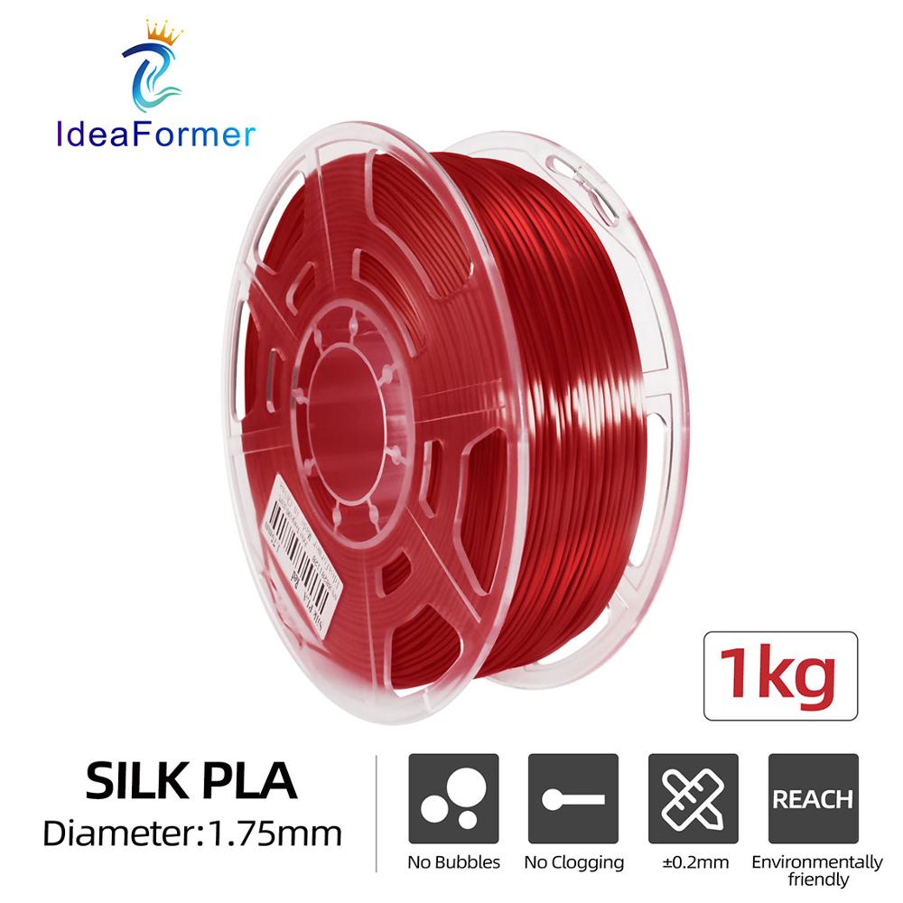 Ideaformer 1.75Mm Pla Zijde-Pla Filament 1Kg Transparante Spool Multi-Coloured Verbruiksartikelen 3D Plastic Printing Materialen filamento.: Silk PLA-Red