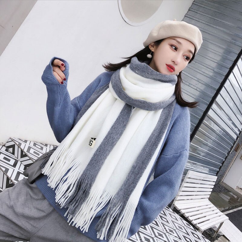 VIANOSI Women Cashmere Scarf With Tassel Lady Winter Long Scaves Warm Female Shawl: 02