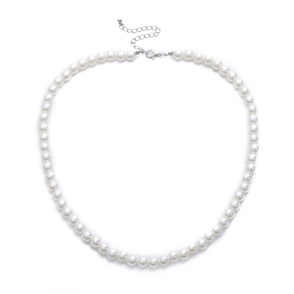 Collier ras du cou court perlé pour homme, blanc carillon, accessoires de cou, bijoux fantaisie, 2023