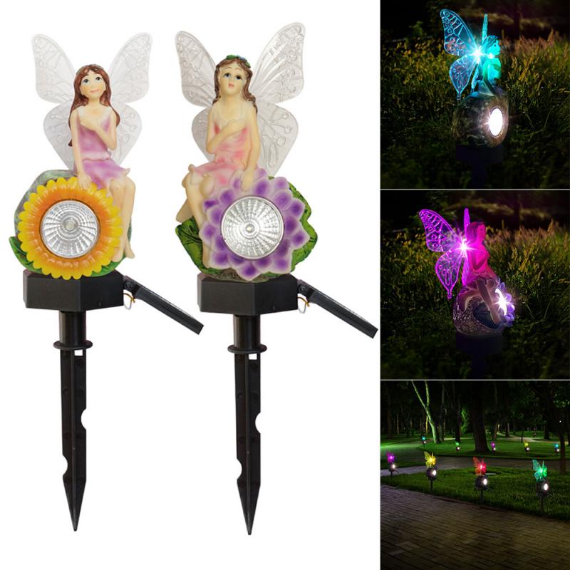 Solar Outdoor Led Light Ground Plug Light Sunflower Wisteria Flower Fairy Light Garden Lawn Decoration Landscape