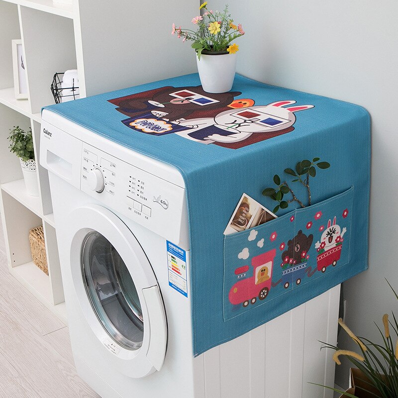 Home Cleaning Carton Dust Covers Washing Machine Covers Refrigerator Dust With Pocket Cotton Dust Cover: I