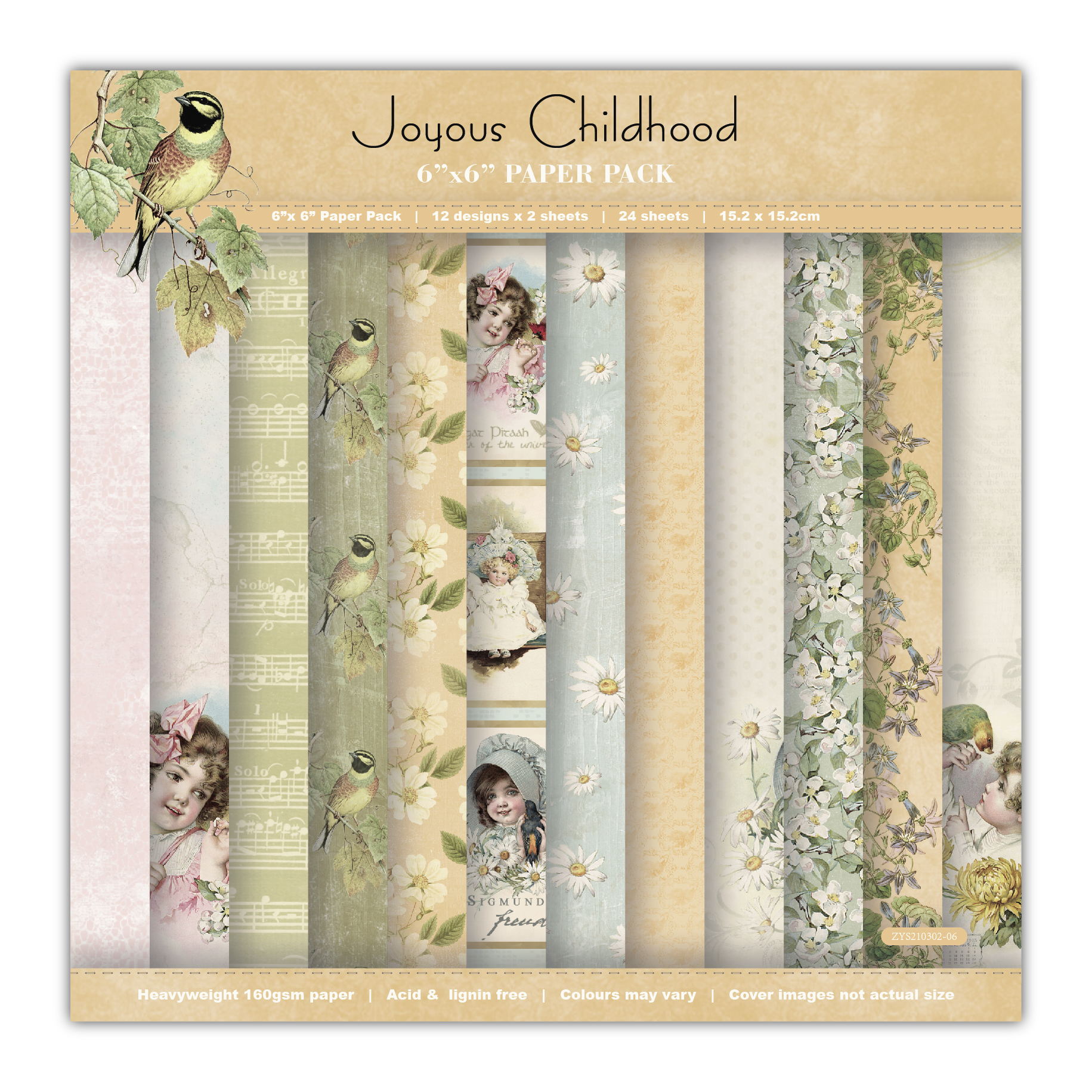 Joyous childhood style Scrapbooking paper pack of 24 sheets handmade craft paper craft Background pad 418